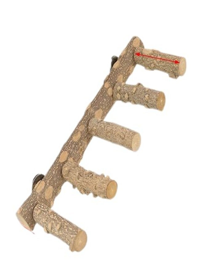 SS Organic® SS Organic® Natural Wood Parrot Perch Bird Stand Climbing Standing Branch Ladder Bird Cage Wood Stand Parrot Chew Toy for Small Animal - Image 1